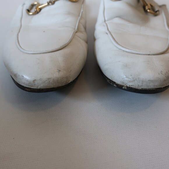 Womens Gucci Princetown White Horsebit Leather Slip-On Mules 39 US/9 - Picture 6 of 16